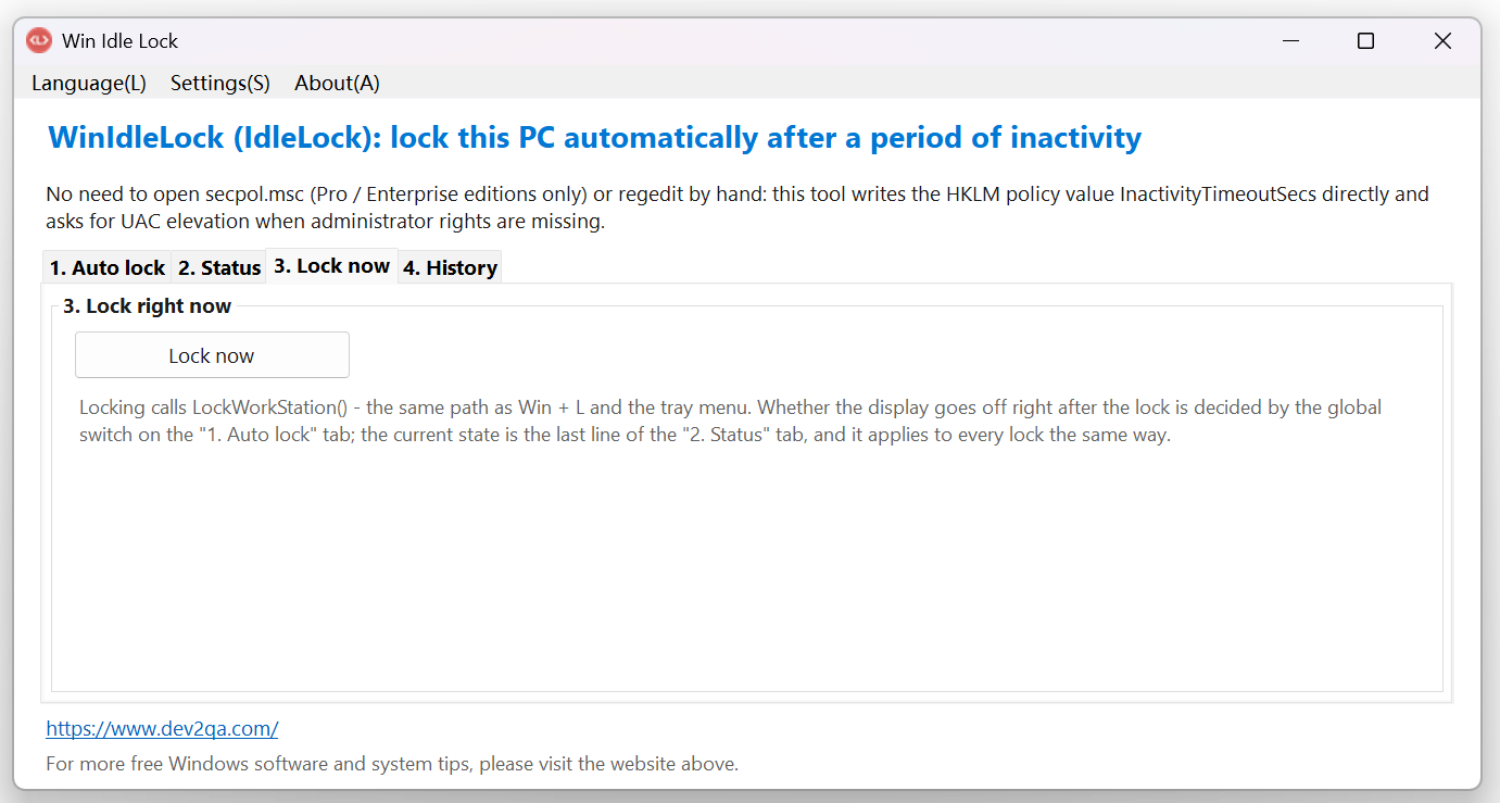 3. Lock Now