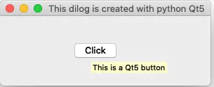 use python pyqt5 to implement a dialog and button